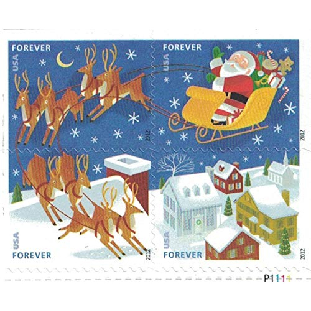 2012 US Stamp Santa & Sleigh - Booklet of 20 Forever Stamps